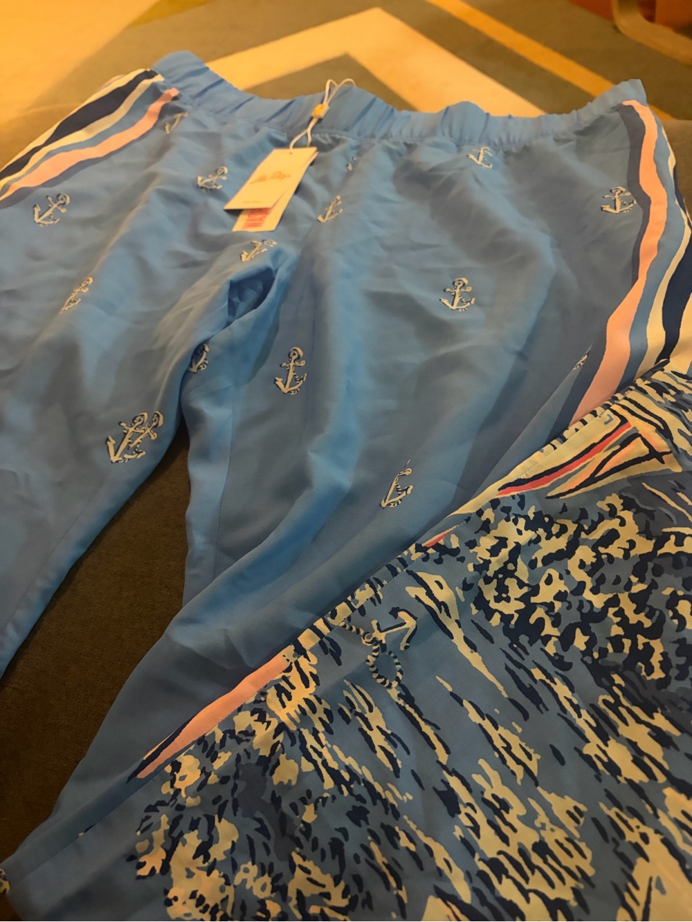NWT Lilly Pulitzer Blue Anchor Palazzo Pants - Picture 2 of 4